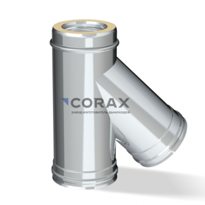 Дымоход CORAX INDUSTRY Тройник Сэндвич 135° (304 0,5/430 0,5) D-150/210 модель 25156
