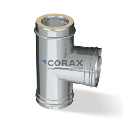 Дымоход CORAX INDUSTRY Тройник Сэндвич 90° (304 0,5/430 0,5) D-160/250 модель 25131