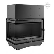 Каминная топка с водяным контуром OLIWIA/PW/BL/17/BS/W, Г-образное стекло слева, змеевик