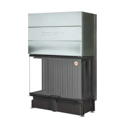 Каминная топка Экокамин ДЕЛЬТА 1200х800х450PB три стекла подовая черный шамот модель 28260