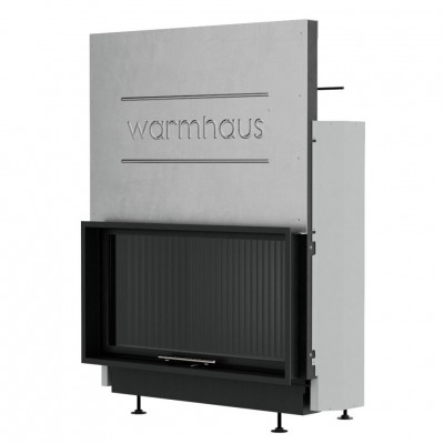 Каминная топка Warmhaus FLAT 100/57h с футеровкой черные 3D-панели модель 28247