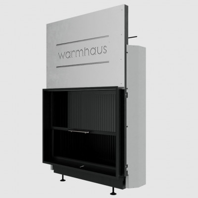 Каминная топка Warmhaus FLAT 100/80h с футеровкой черные 3D-панели модель 28250