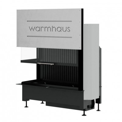 Каминная топка Warmhaus KANT L 100/57h с футеровкой черные 3D-панели модель 28256